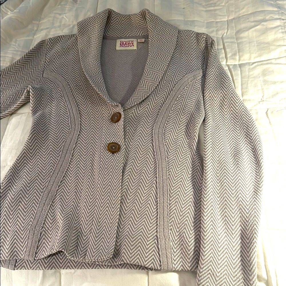 Gray Herringbone sweater, Sz xs